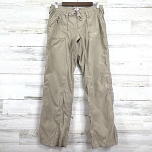 The North Face Womens Khaki Tan Convertible Hiking Pants Size 10 Nylon Roll Up
